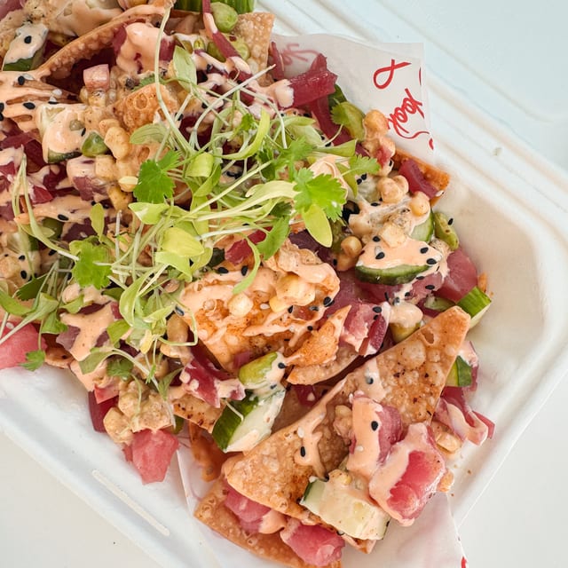 Tuna Wonton Nachos.