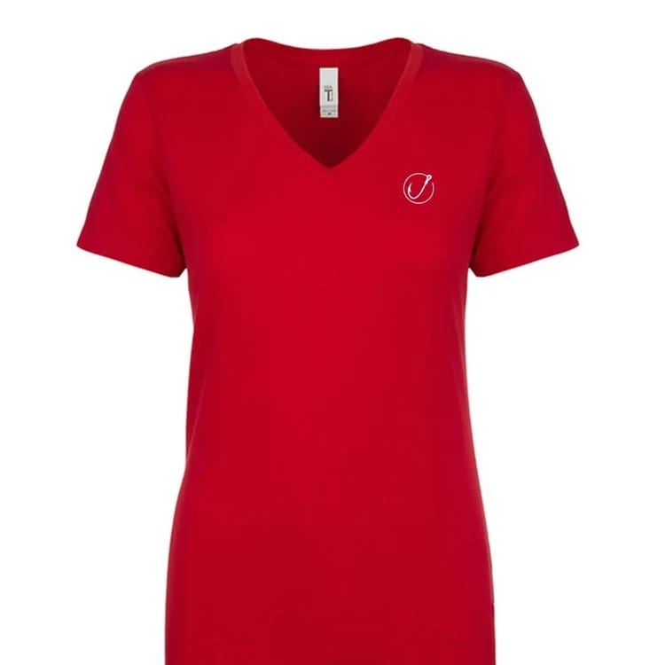 Red V Neck Tee.