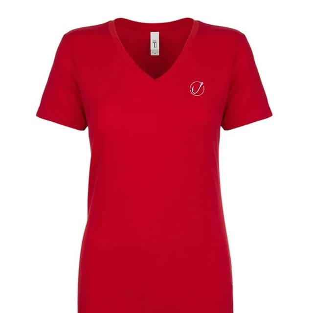 Red V Neck Tee.